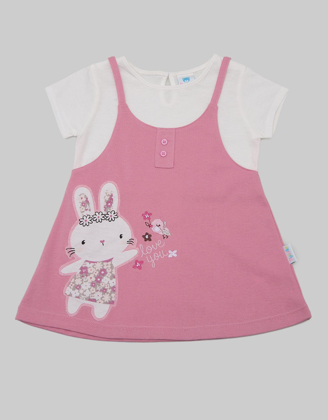 Pipiniko Overall Bunny Dress for Girls