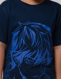Nevada Anime Blue Outine Kaos Anak Laki-laki