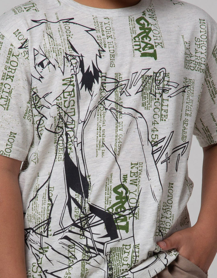 Nevada Short Sleeve T-Shirtprint Newspaper Anime