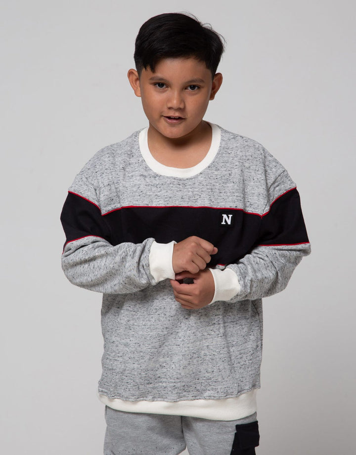 Nevada Sweater Non Hoodie Textured Melange Oversized Rubber