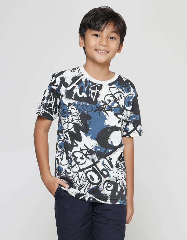 Nevada Kaos Lengan Pendek Anak Laki-laki Print Graffiti