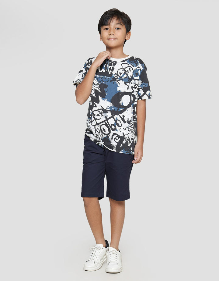 Nevada Kaos Lengan Pendek Anak Laki-laki Print Graffiti