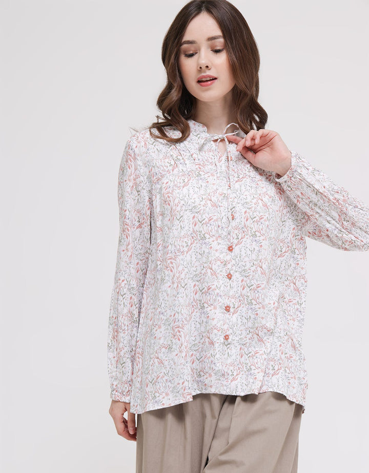 Triset Ladies Abstract Leaf Blouse for Women