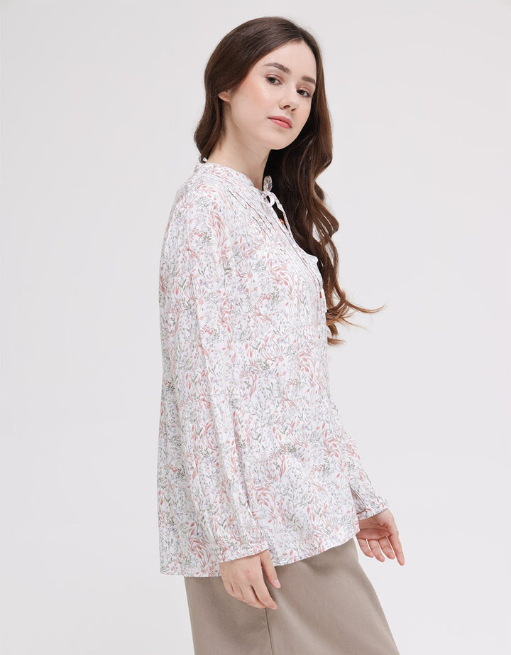 Triset Ladies Abstract Leaf Blouse for Women