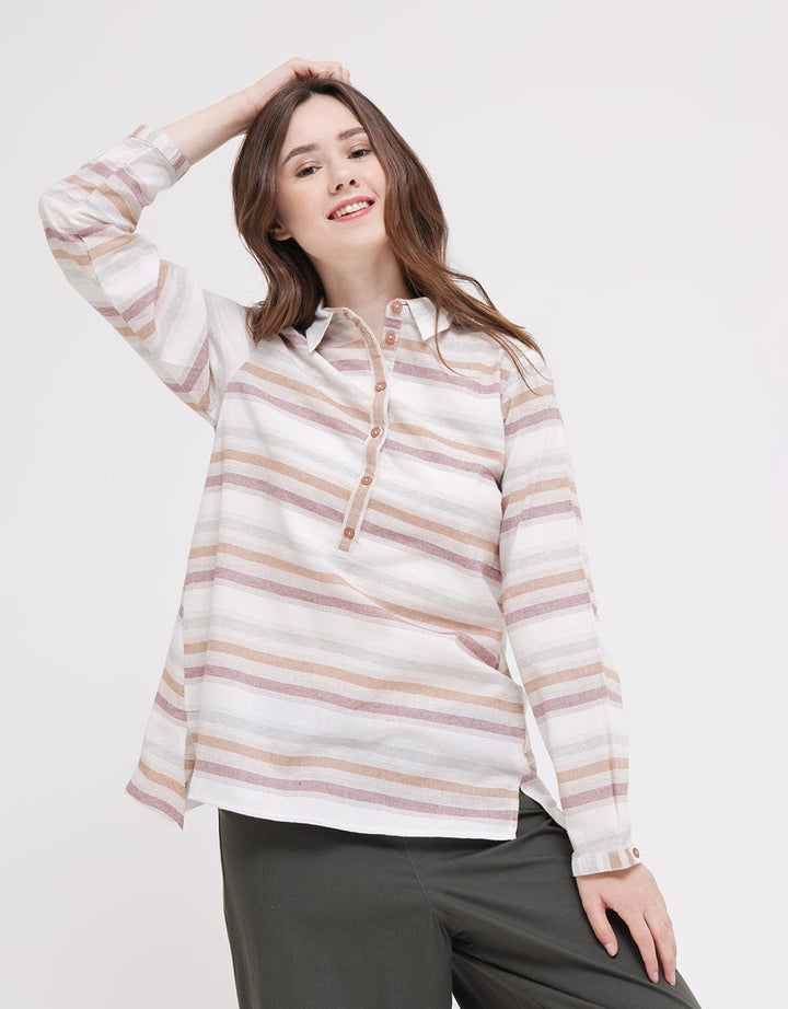 Triset Ladies Multi Stripe Blouse Women