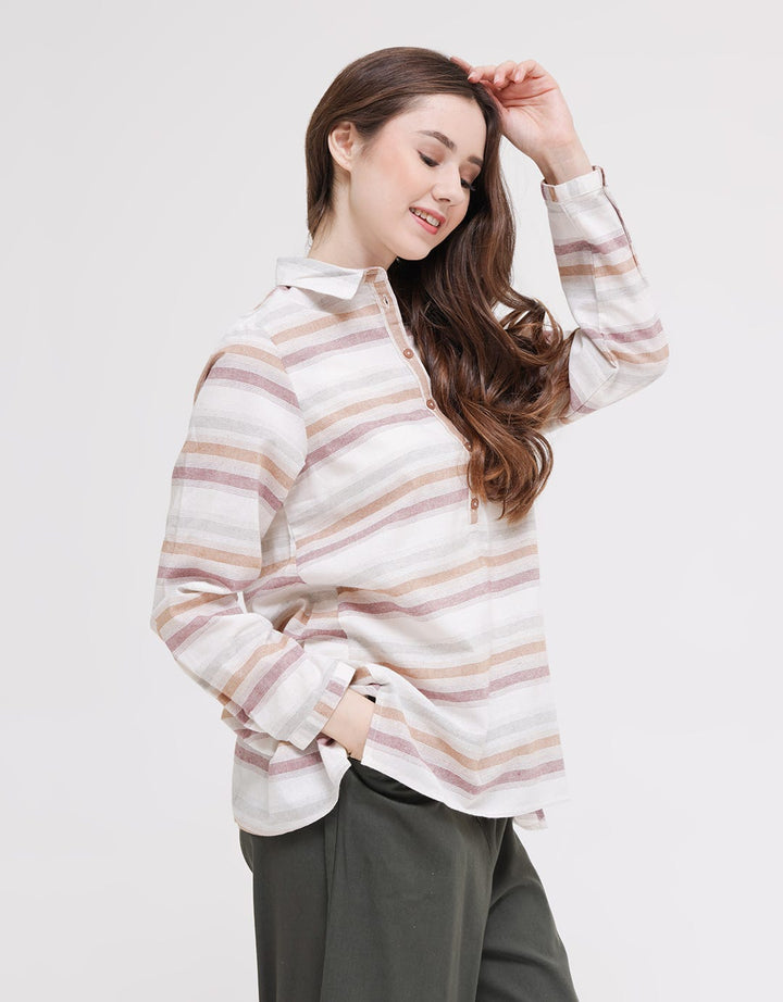 Triset Ladies Multi Stripe Blouse Women