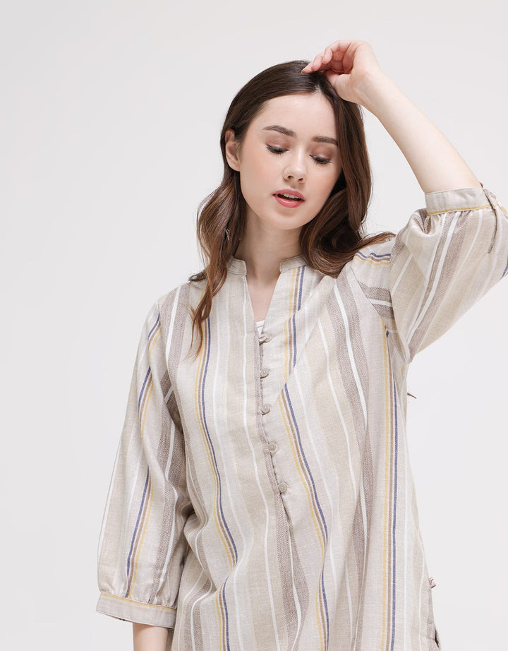 Triset Ladies Lad Stripe Blouse Wanita