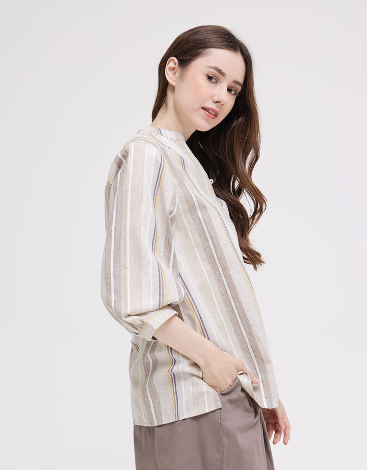 Triset Ladies Lad Stripe Blouse Wanita
