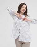Triset Ladies Abstract Leaf Blouse Wanita
