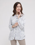 Triset Ladies Abstract Leaf Blouse Wanita