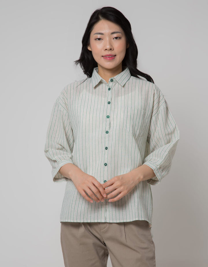 Triset Ladies Vertical Print Blouse Wanita