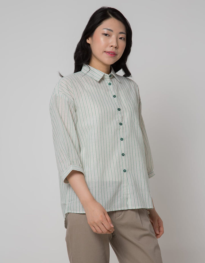 Triset Ladies Vertical Print Blouse Wanita