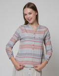 Triset Blouse Stripes Blouse Wanita