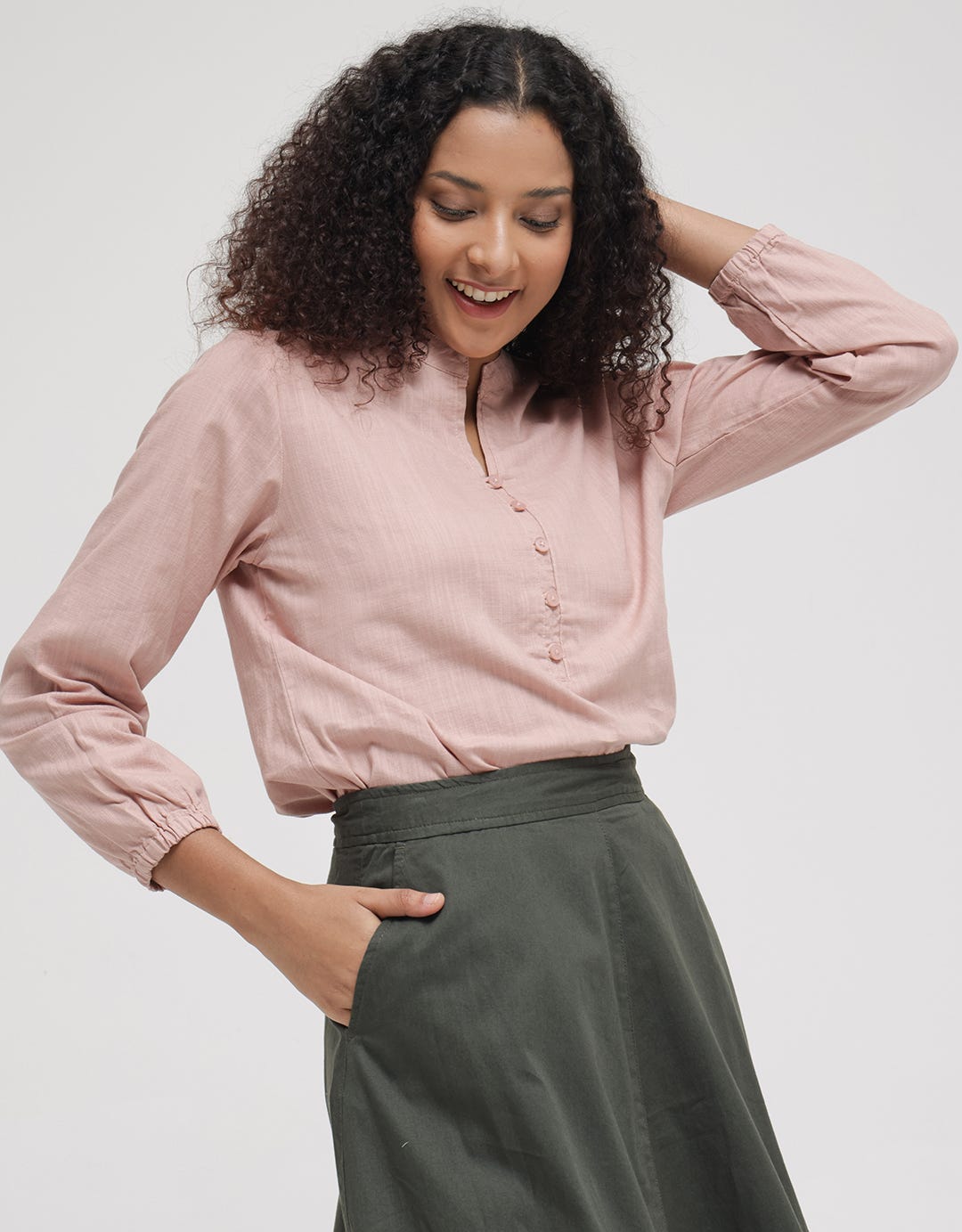 Triset V Neck Casual Blouse Wanita