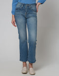 Triset Casual Denim Washed Celana Wanita