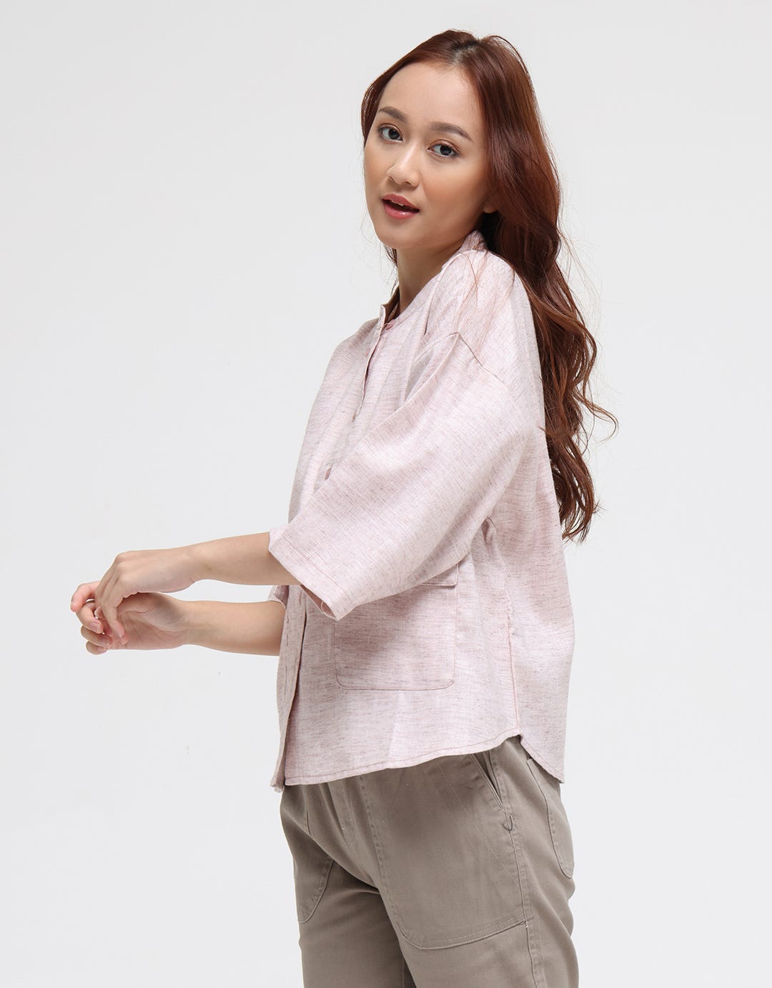 Triset Casual Double Pocket Blouse for Women