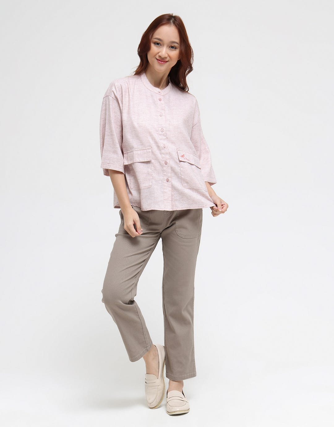 Triset Casual Double Pocket Blouse for Women