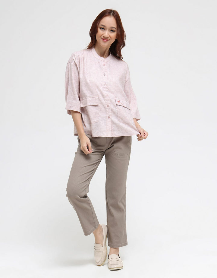 Triset Casual Double Pocket Blouse for Women