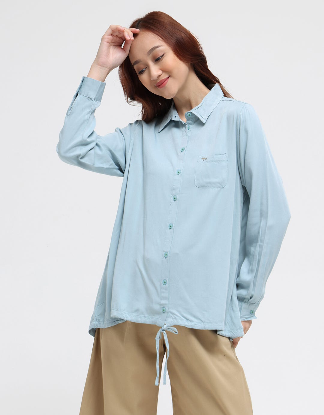 Triset Casual Drawstring Bottom Blouse