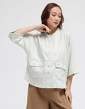 Triset Casual Double Pocket Blouse Wanita