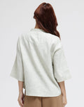 Triset Casual Double Pocket Blouse Wanita