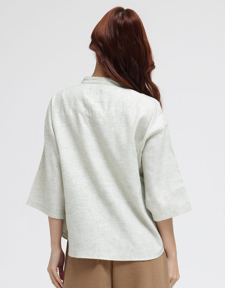 Triset Casual Double Pocket Blouse Wanita