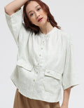 Triset Casual Double Pocket Blouse Wanita