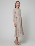 Triset Casual Dress Motif Kotak-Kotak
