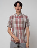 Watchout Casual Short Sleeve Shirts Plaid Print