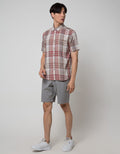 Watchout Casual Short Sleeve Shirts Plaid Print