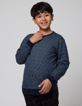 Nevada Sweatshirt Non Hoodie Navy Textured