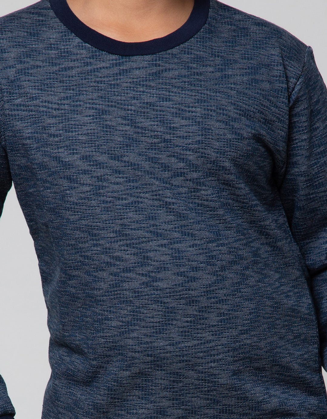 Nevada Sweatshirt Non Hoodie Navy Textured