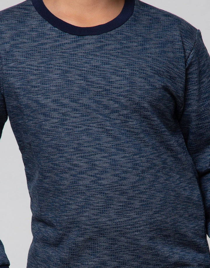 Nevada Sweatshirt Non Hoodie Navy Textured
