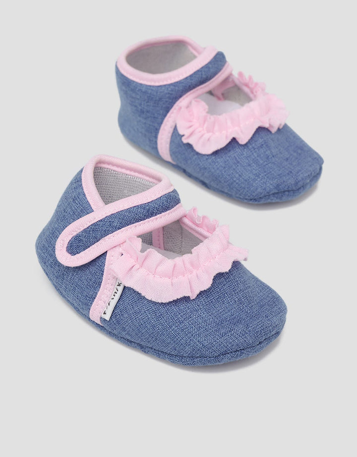 Pipiniko Newborn Shoes Denim Ruffle