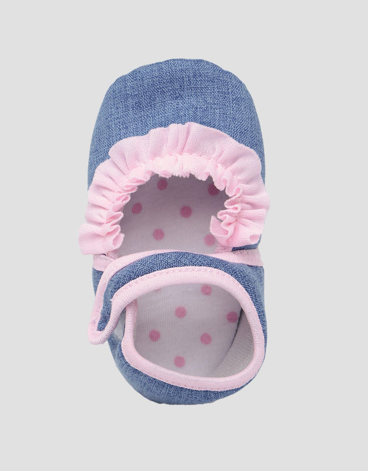 Pipiniko Newborn Shoes Denim Ruffle