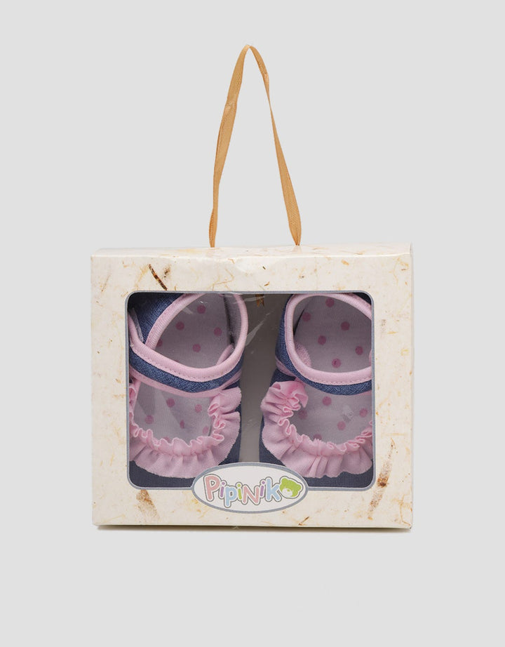 Pipiniko Newborn Shoes Denim Ruffle