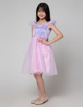 Sweet Miss Short Sleeve Midi Dress Mutiara Dada Star Tangan Geber