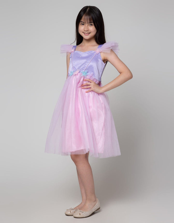 Sweet Miss Short Sleeve Midi Dress Pearl Chest Star Hand Geber