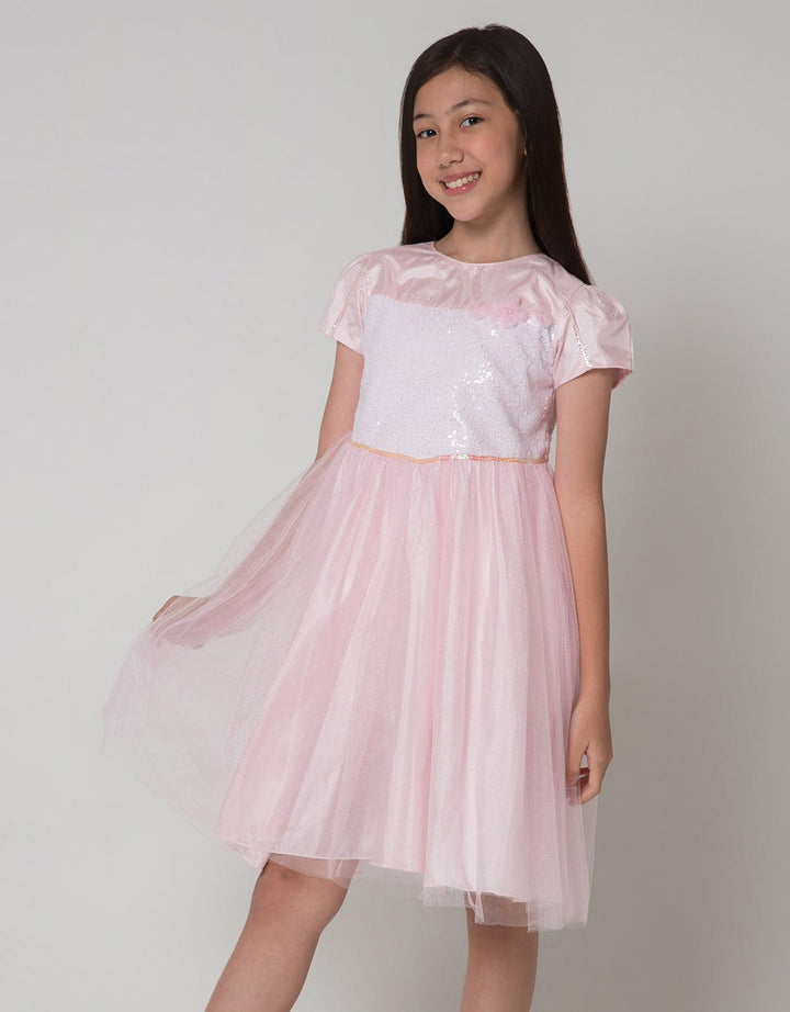 Sweet Miss Short Sleeve Midi Dress Mote Dada Pinggang