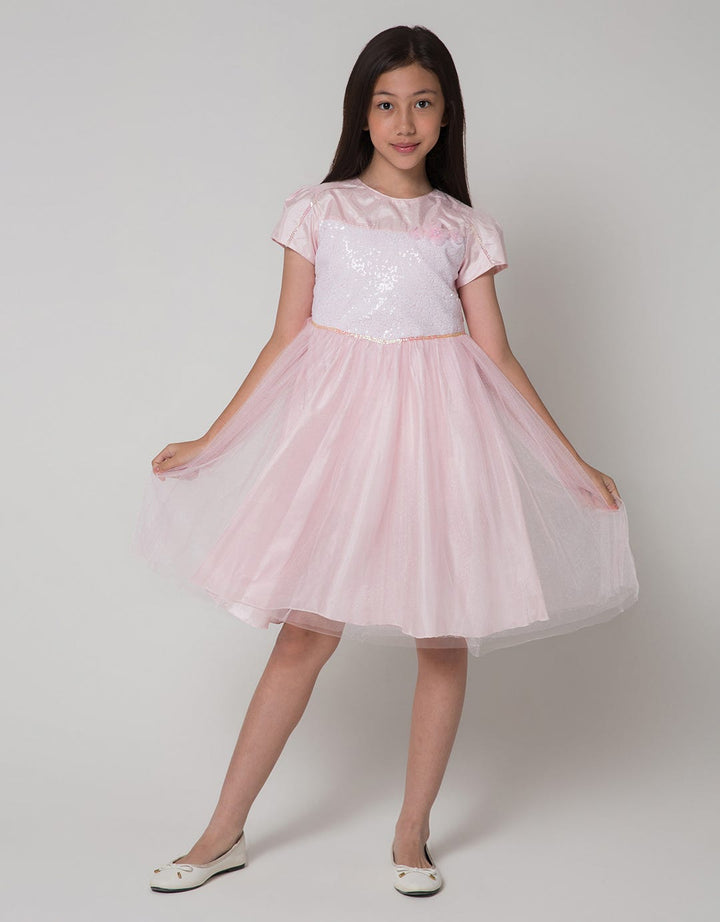 Sweet Miss Short Sleeve Midi Dress Mote Dada Pinggang