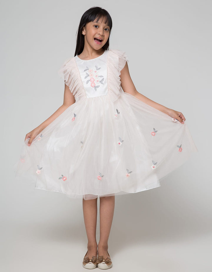 Sweet Miss Bordir Detail Dress Anak Perempuan