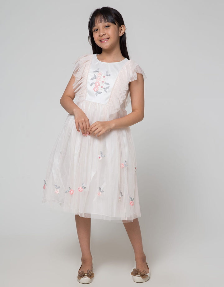Sweet Miss Bordir Detail Dress Anak Perempuan