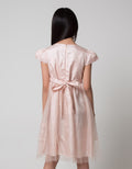 Nevada Short Sleeve Midi Dress Tile Bunga Pinggang