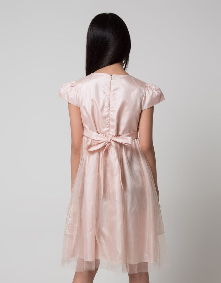 Nevada Short Sleeve Midi Dress Tile Bunga Pinggang