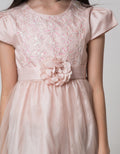 Nevada Short Sleeve Midi Dress Tile Bunga Pinggang