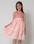 Sweet Miss Short Sleeve Midi Dress Brocade Bottom Tile Stacked Waist Flower