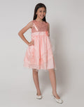 Sweet Miss Short Sleeve Midi Dress Brocade Bottom Tile Stacked Waist Flower