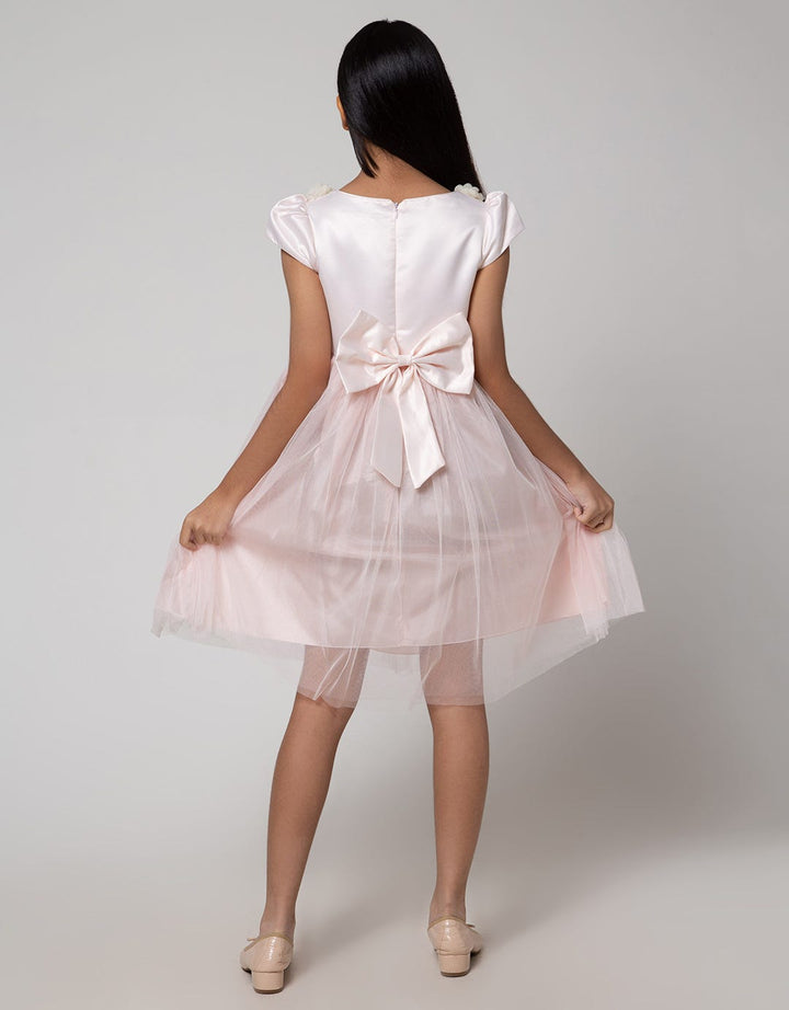 Sweet Miss Midi Dress Bunga Leher Belakang Big Bow
