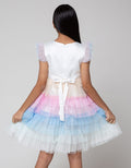 Sweet Miss Short Sleeve Midi Dress Tile Rainbow