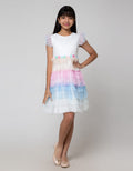 Sweet Miss Short Sleeve Midi Dress Tile Rainbow